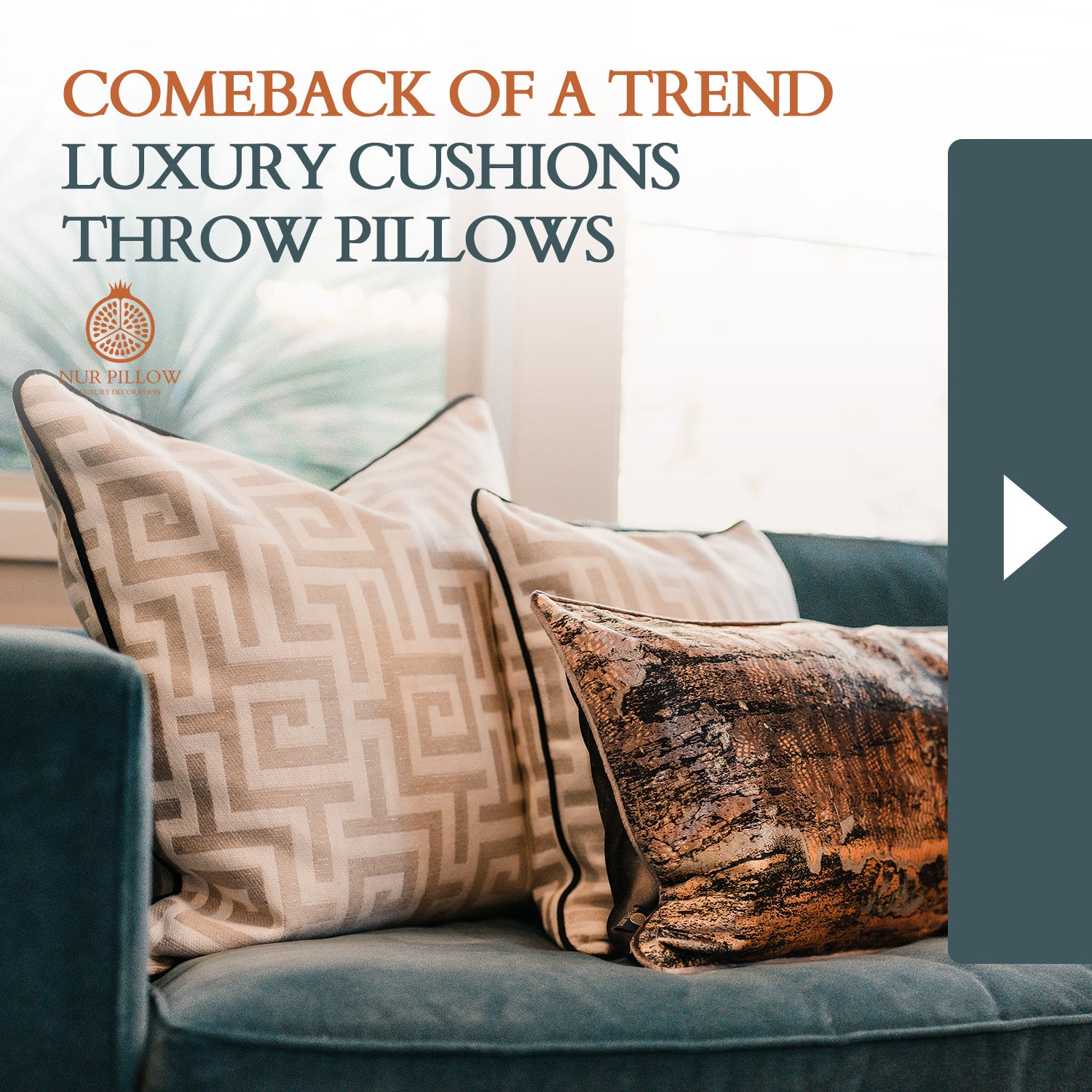 Comeback of a Trend Luxury Cushions / Throw Pillows Nur Pillow Nur